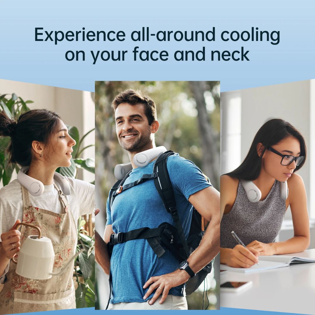 Bladeless Neck Fan – 360° Cooling