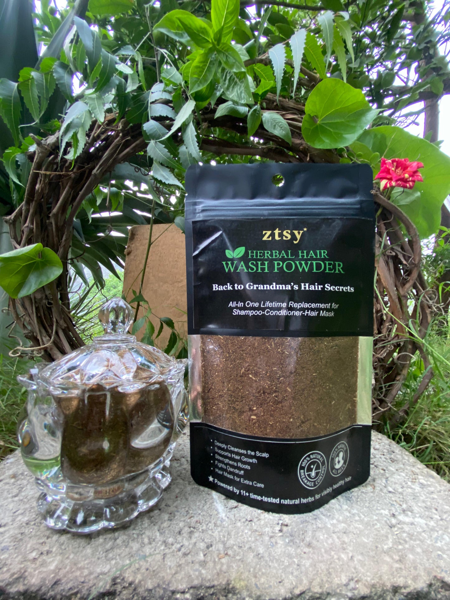 ztsy™ Herbal Hair Wash Powder–3-in-1 Natural Shampoo, Conditioner & Hair Mask