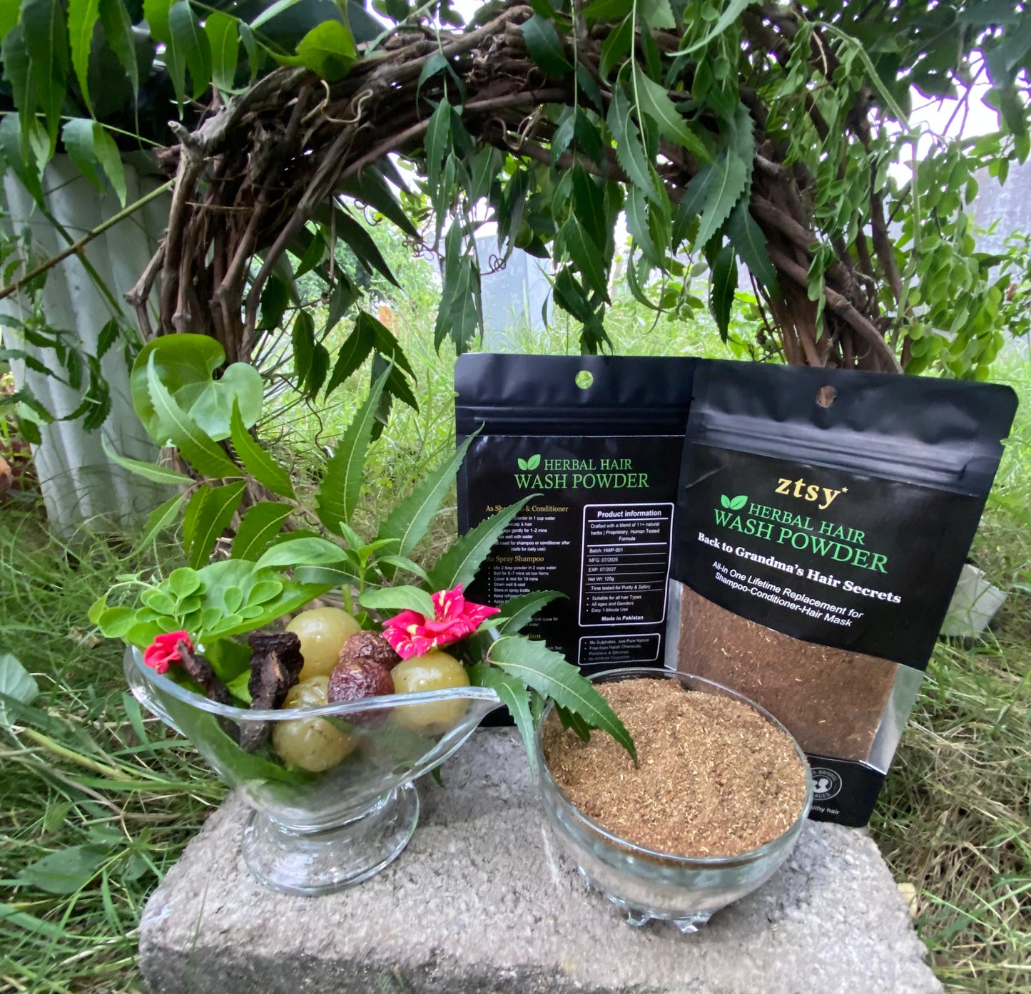 ztsy™ Herbal Hair Wash Powder–3-in-1 Natural Shampoo, Conditioner & Hair Mask