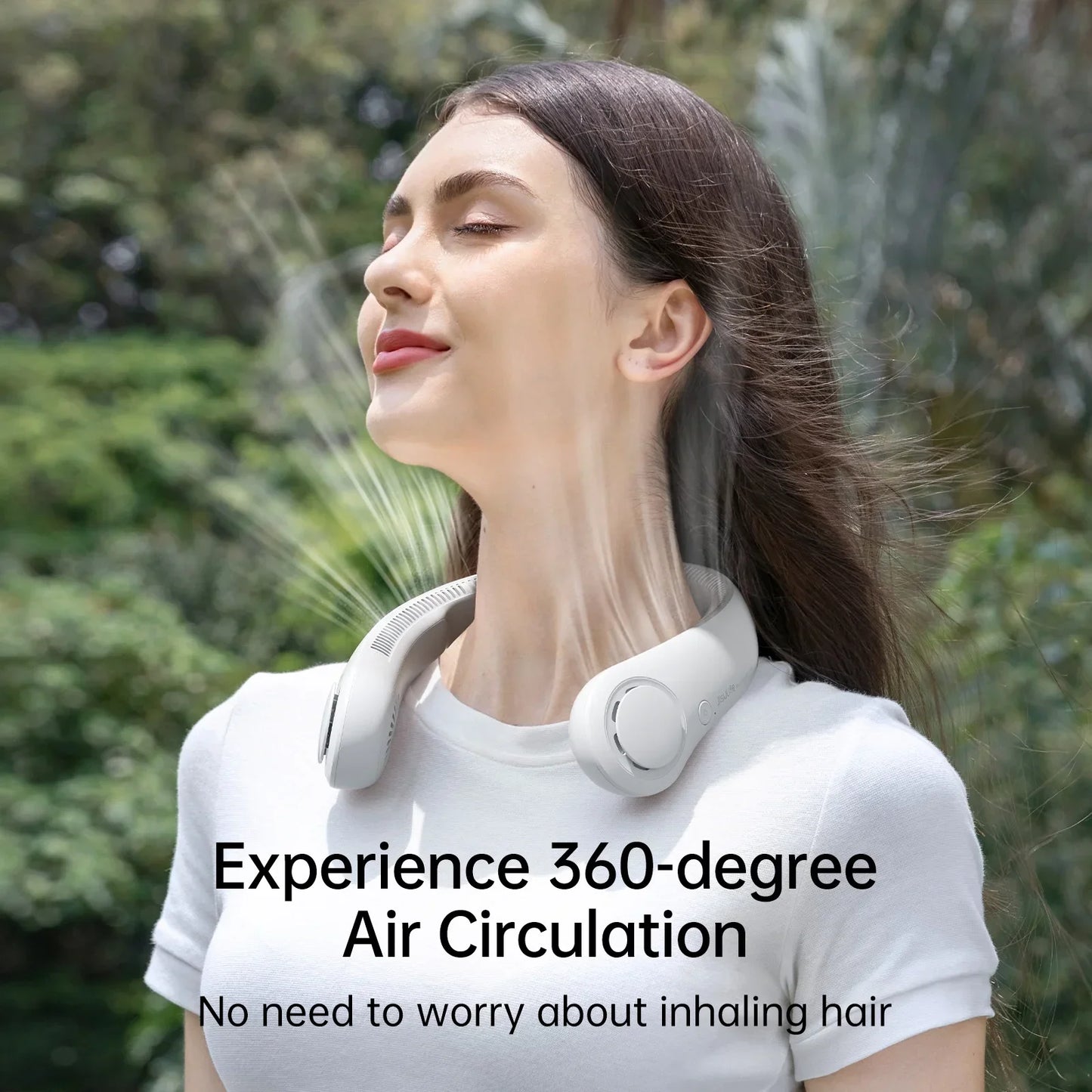 Bladeless Neck Fan – 360° Cooling