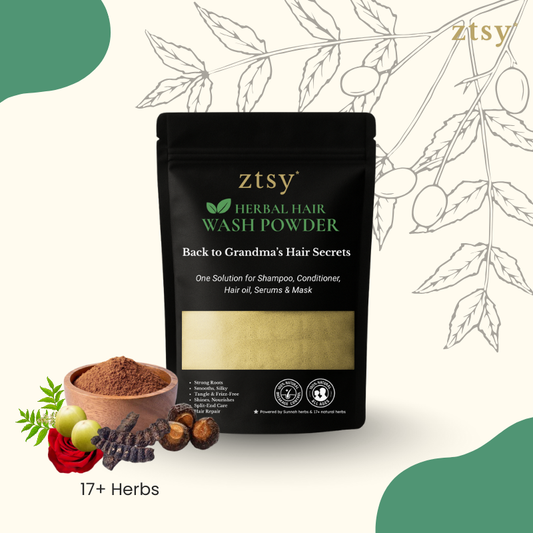 All-in-1 Herbal Hair Wash Powder Lifetime replacement of (Shampoo, Conditioner, Oil, Hair Serums & Hair Mask)