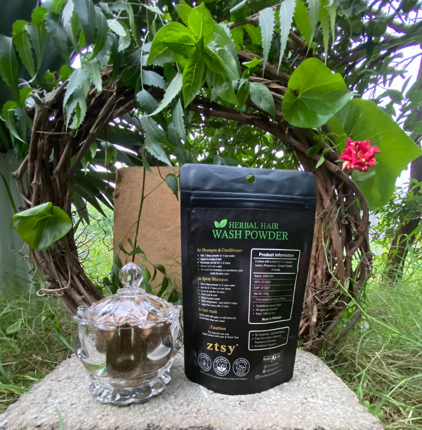 ztsy™ Herbal Hair Wash Powder–3-in-1 Natural Shampoo, Conditioner & Hair Mask