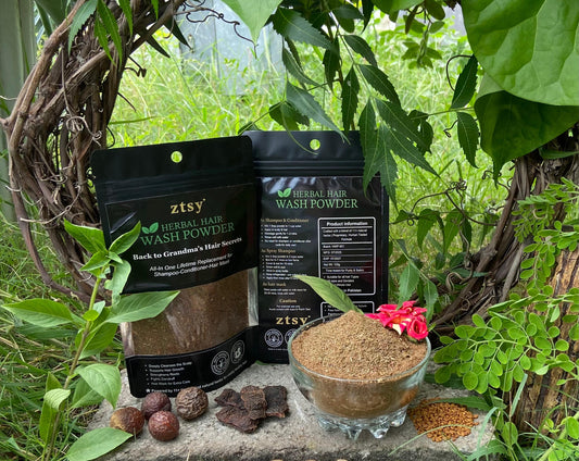 ztsy™ Herbal Hair Wash Powder–3-in-1 Natural Shampoo, Conditioner & Hair Mask