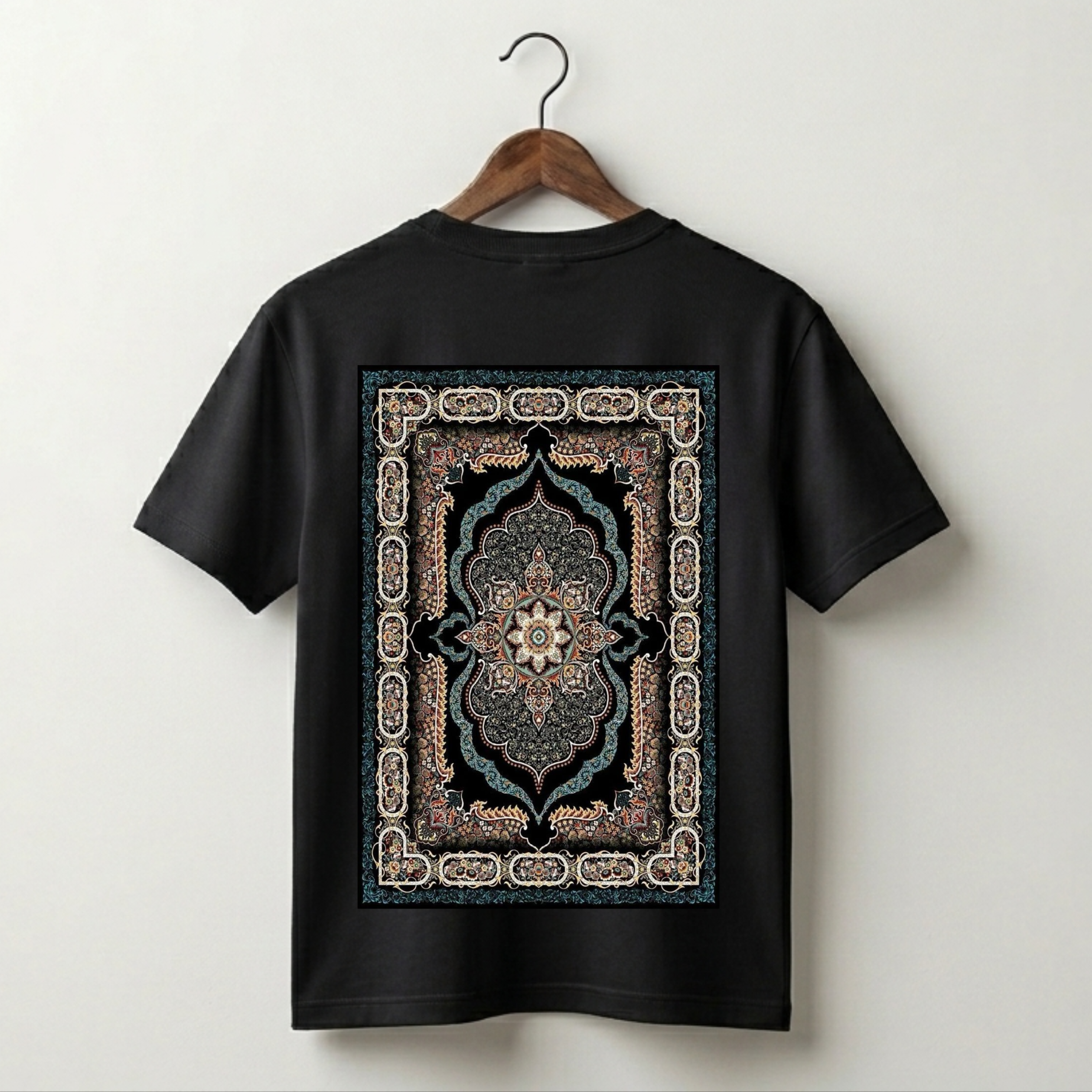 Persian Rug Back Print Black Tee