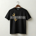 Gold Crane Ornamental Band Black Tee